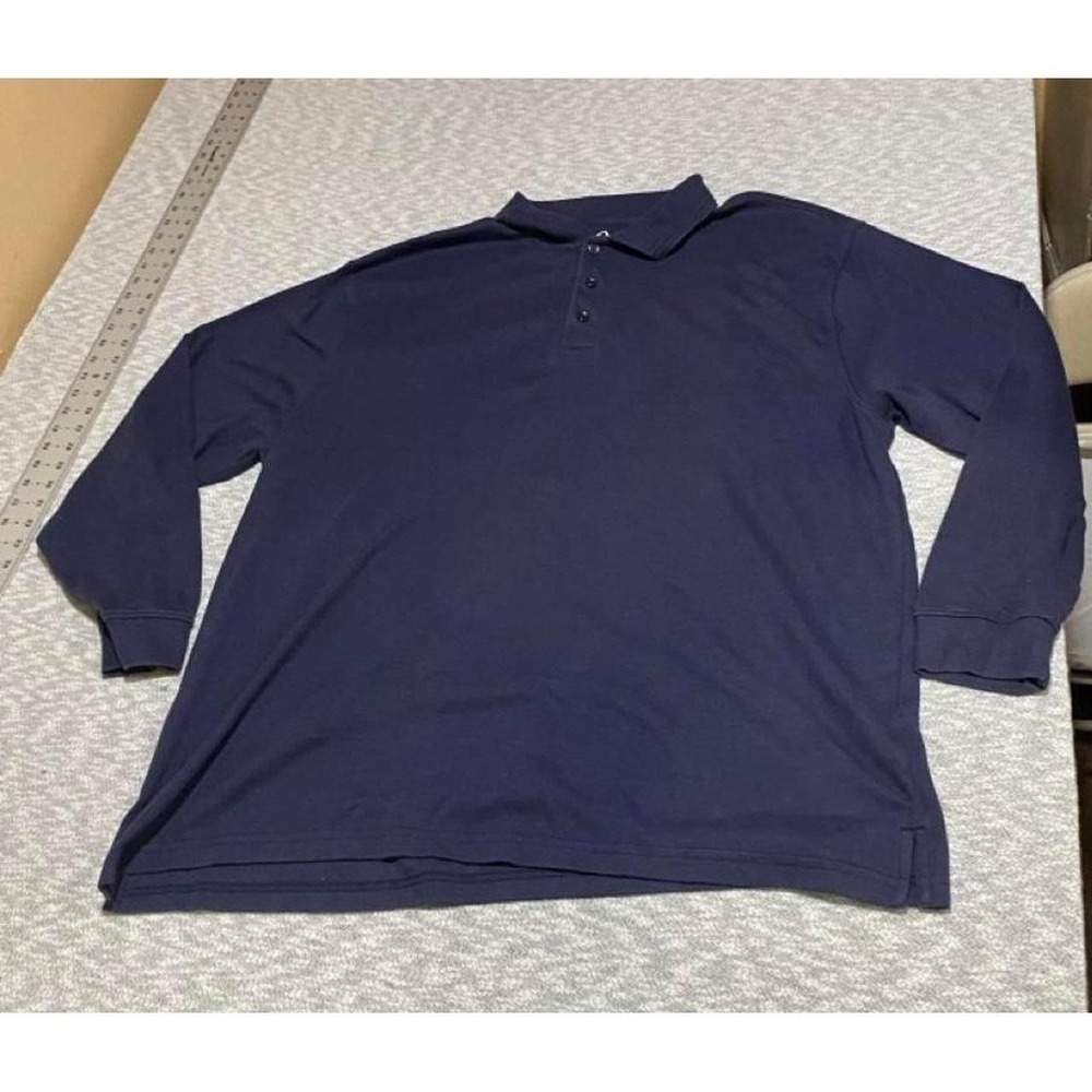 Alpine Lakes Navy blue long sleeve polo shirt Men 3X. SKU-B673#polo